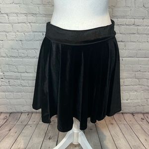 URBAN COCO Skater Skirt Stretch Velvet Black-XL